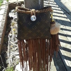 Louis Vuitton altered fringed crossbody
